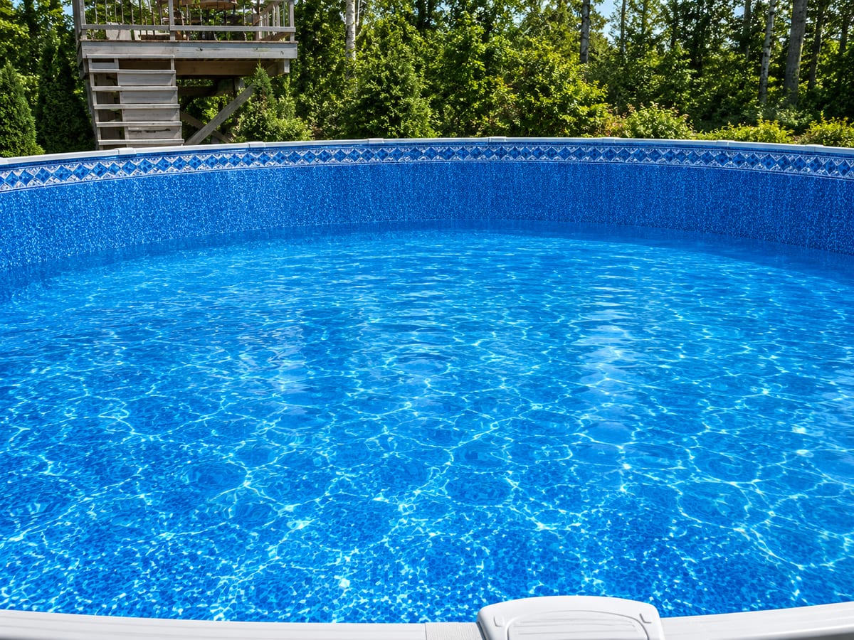 Close view of sparkling clear balanced pool water